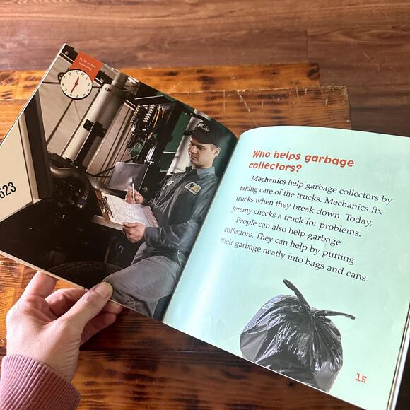First Facts A Day In The Life Of A Garbage Collector Paperback Book - Picture 4 of 7